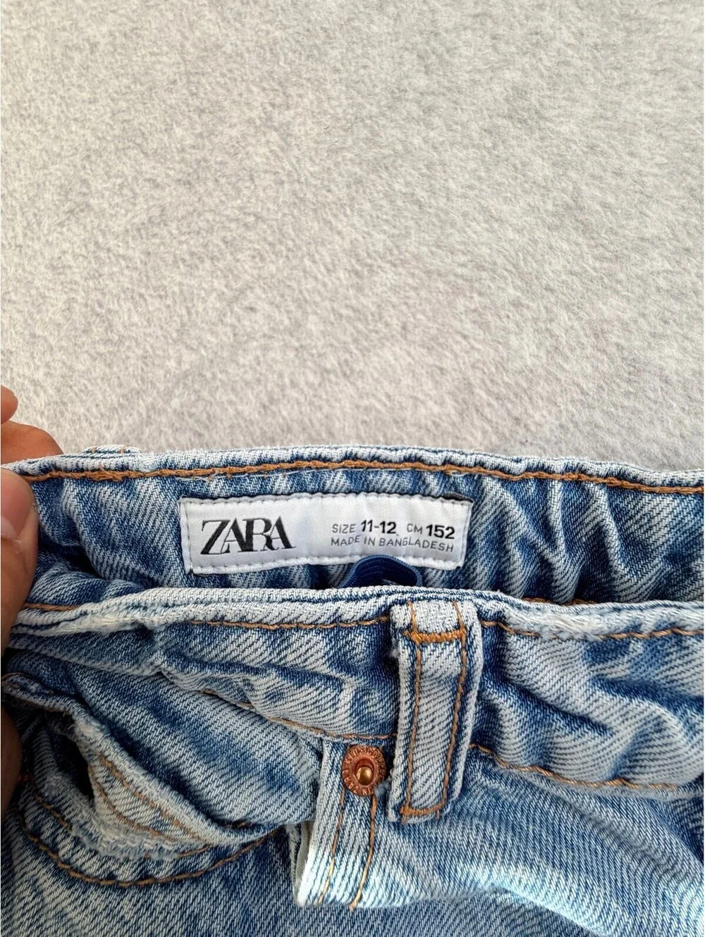 Zara Girls Wide Leg Jeans Size 11-12 Light Wash Blue Denim Youth